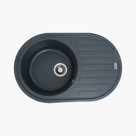 Гранитная мойка для кухни Platinum 7750 LIRA матовая Антрацит