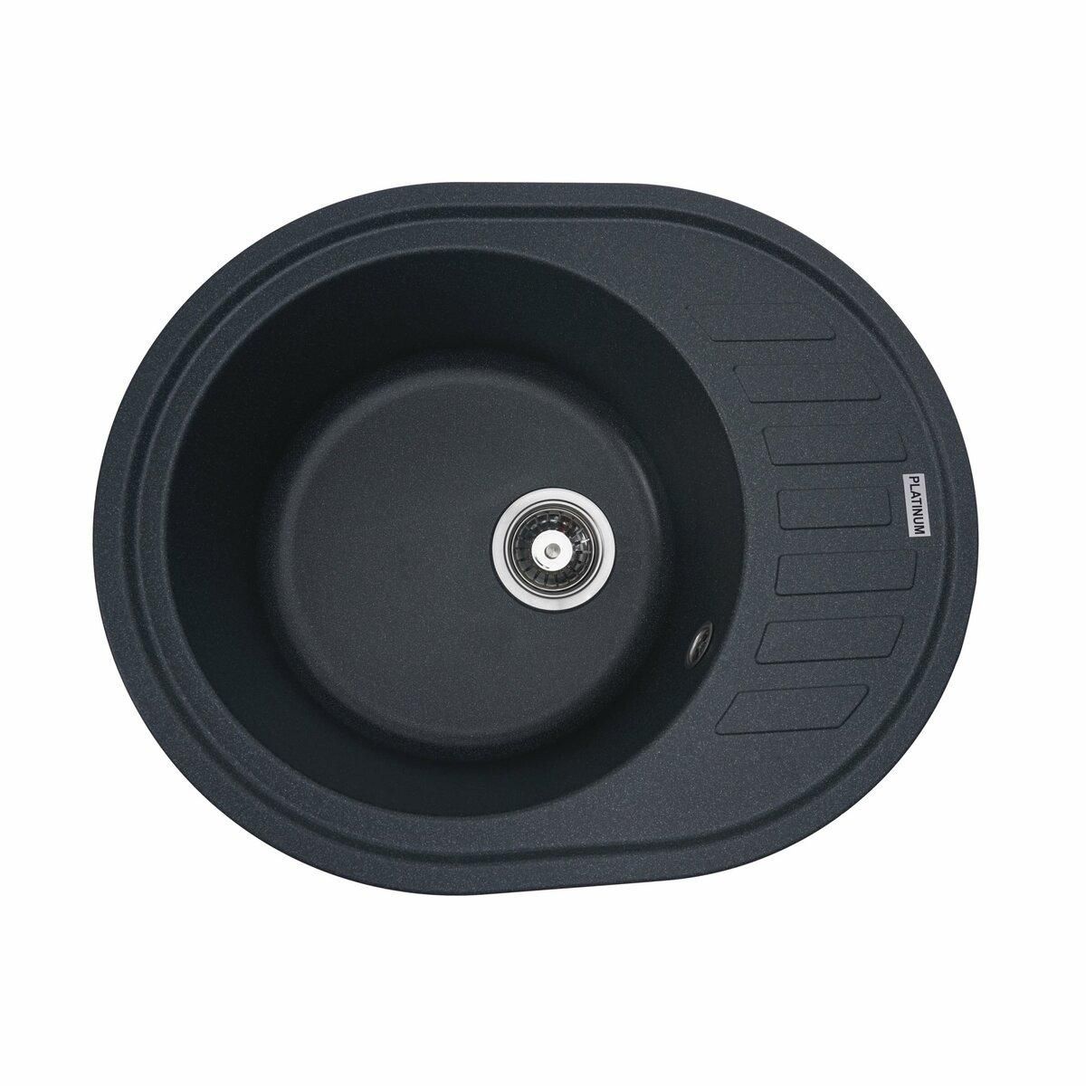 Гранитная мойка для кухни Platinum 6250 SOUL матовая Антрацит Гранитная мойка для кухни Platinum 6250 SOUL матовая Антрацит