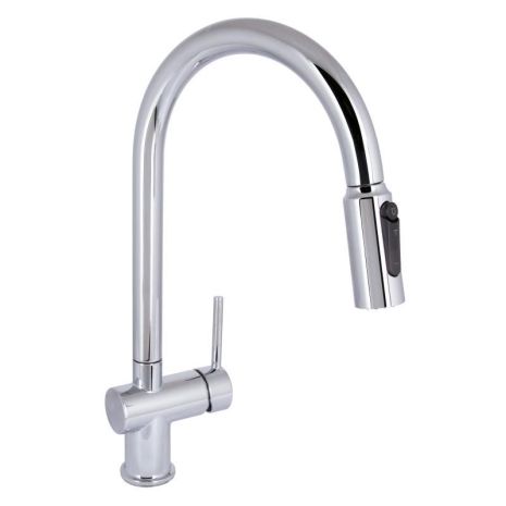 Змішувач для кухні Qtap Rozcesti з висувним виливом з під'єднанням для питної води QTROZ366CRM45938 Chrome