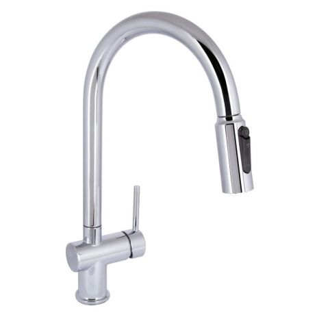 Змішувач для кухні Qtap Rozcesti з висувним виливом з під'єднанням для питної води QTROZ366CRM45938 Chrome
