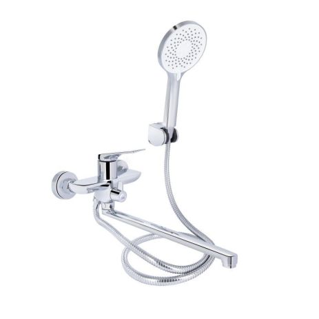 Змішувач для ванни Qtap Vlasta New з довгим поворотним виливом (з душовим гарнітуром) QTVLA260CRM45644 Змішувач для ванни Qtap Vlasta New з довгим поворотним виливом (з душовим гарнітуром) QTVLA260CRM45644