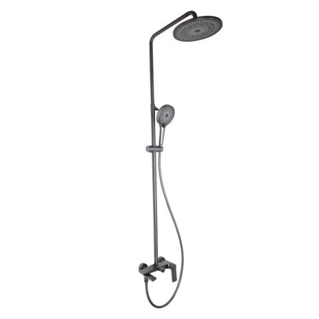 Душова система універсальна Qtap Slavonice на три споживачі (з виливом) QTSLA111GMB45910 Gunmetal Black