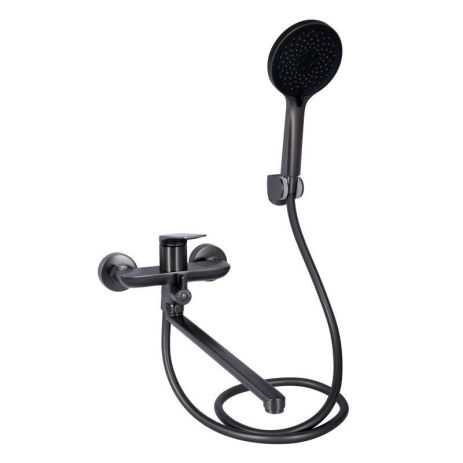 Змішувач для ванни Qtap Vlasta New з довгим поворотним виливом (з душовим гарнітуром) QTVLA260GMB45645 Змішувач для ванни Qtap Vlasta New з довгим поворотним виливом (з душовим гарнітуром) QTVLA260GMB45645