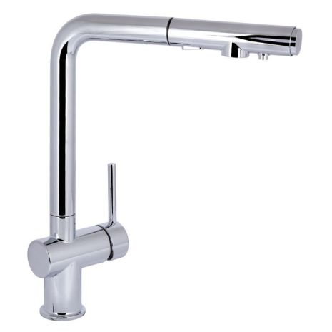 Змішувач для кухні Qtap Rozcesti з висувним виливом з під'єднанням для питної води QTROZ367CRM45941 Chrome