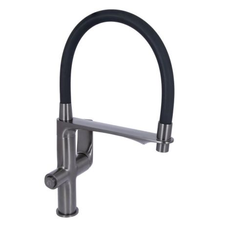 Смеситель для кухни Qtap Vlasta New с гибким изливом с подключением для питьевой воды QTVLA364GMB45649