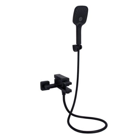 Змішувач для ванни Qtap Gemini (з душовим гарнітуром) QTGEM259BLM45682 Black Matt Змішувач для ванни Qtap Gemini (з душовим гарнітуром) QTGEM259BLM45682 Black Matt