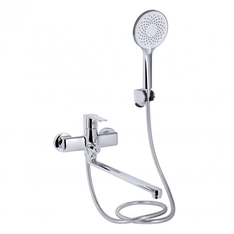 Смеситель для ванны Qtap Taurus с длинным поворотным изливом (c душевым гарнитуром) QTTAU260CRM45663 Chrome Смеситель для ванны Qtap Taurus с длинным поворотным изливом (c душевым гарнитуром) QTTAU260CRM45663 Chrome