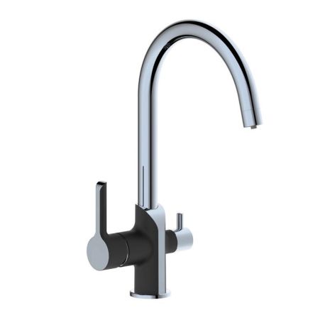 Смеситель для кухни Qtap Grand с подключением для питьевой воды QTGRA362CRB45669 Chrome/Black