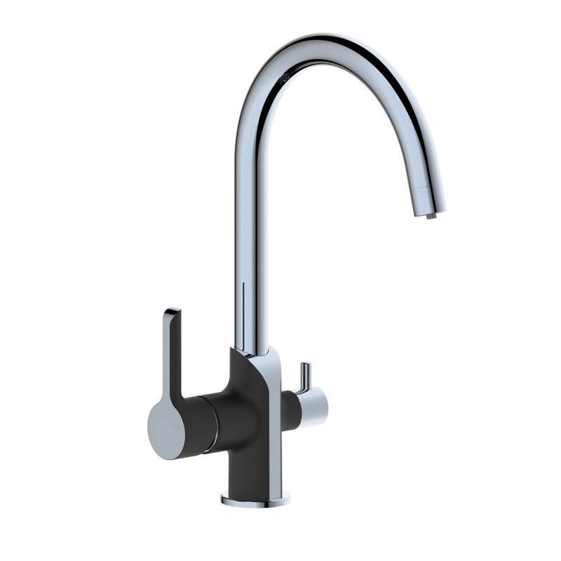 Смеситель для кухни Qtap Grand с подключением для питьевой воды QTGRA362CRB45669 Chrome/Black Смеситель для кухни Qtap Grand с подключением для питьевой воды QTGRA362CRB45669 Chrome/Black