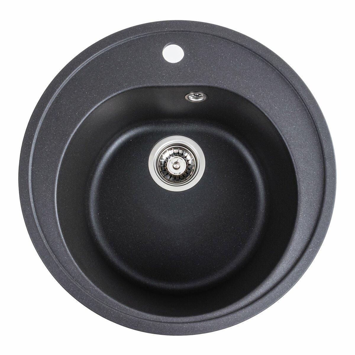 Гранитная мойка для кухни Platinum 510 LUNA матовый Морион Гранитная мойка для кухни Platinum 510 LUNA матовый Морион