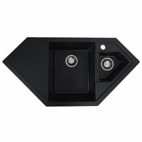Гранітна мийка для кухні Platinum 9950 PANDORA матова Чорний металік Гранітна мийка для кухні Platinum 9950 PANDORA матова Чорний металік