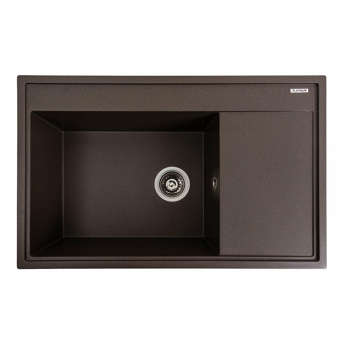 Гранитная мойка для кухни Platinum 7950 AZURIT матовая Темная скала Гранитная мойка для кухни Platinum 7950 AZURIT матовая Темная скала