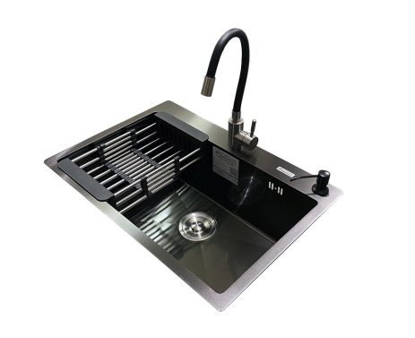 Комплект мийка + змішувач Romzha Arta U-600S BL (C)