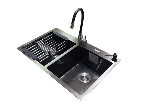 Комплект мийка + змішувач Romzha Arta U-730SD BL (C)