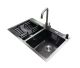 Комплект мийка + змішувач Romzha Arta U-730SD BL (B)