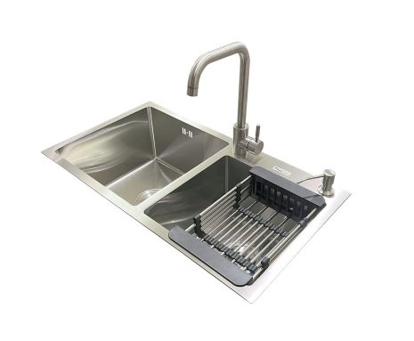 Комплект мийка + змішувач Romzha Arta U-700SD (B)