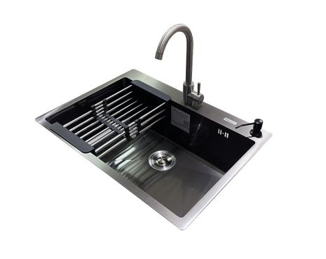 Комплект мийка + змішувач Romzha Arta U-650S Max BL (A)