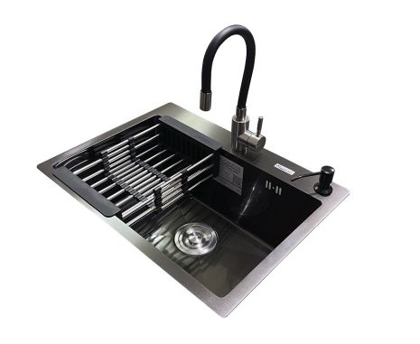 Комплект мийка + змішувач Romzha Arta U-550S BL (C)