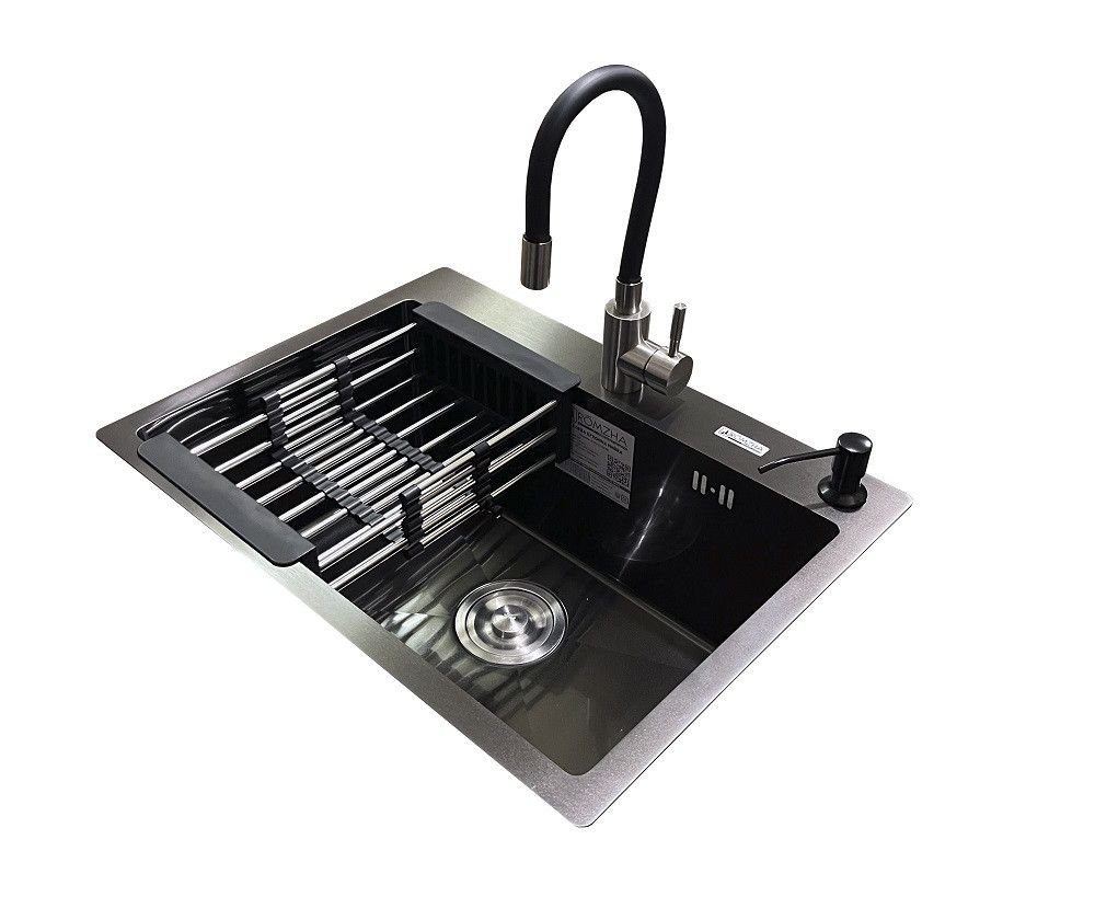 Комплект мийка + змішувач Romzha Arta U-550S BL (C) Комплект мийка + змішувач Romzha Arta U-550S BL (C)