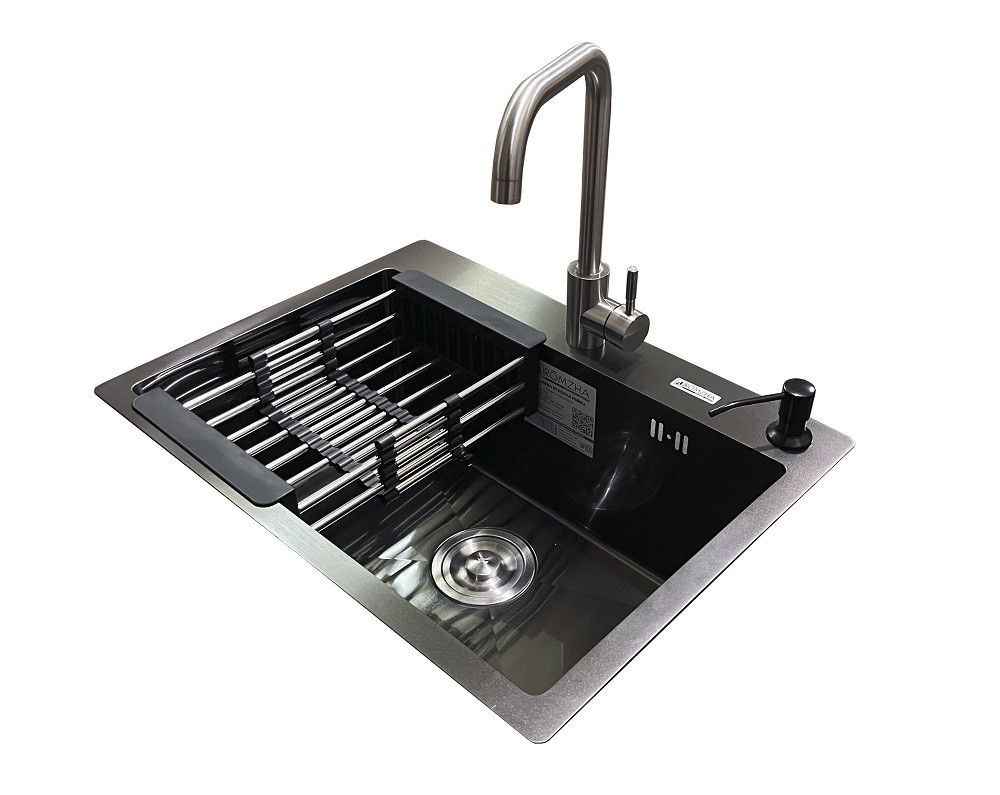 Комплект мийка + змішувач Romzha Arta U-550S BL (B) Комплект мийка + змішувач Romzha Arta U-550S BL (B)