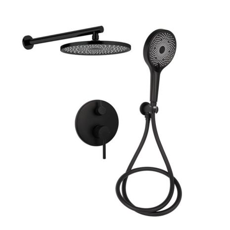 Душевая система универсальная Qtap Scorpio скрытого монтажа на два потребителя QTSCO113BLM45897 Black Matt
