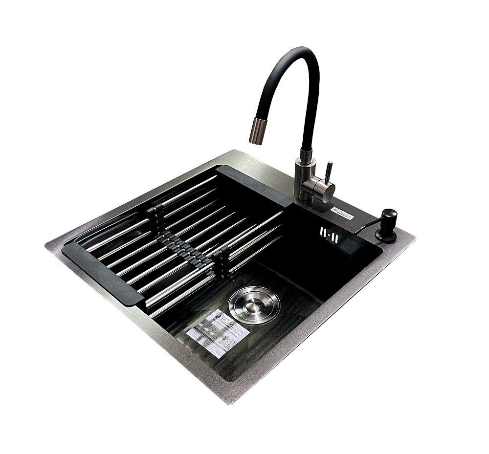 Комплект мийка + змішувач Romzha Arta U-450S BL (C) Комплект мийка + змішувач Romzha Arta U-450S BL (C)