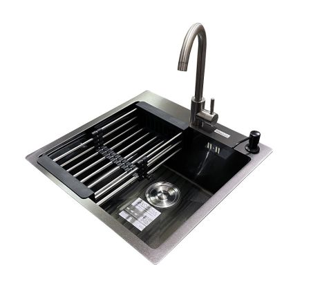 Комплект мийка + змішувач Romzha Arta U-450S BL (A) Комплект мийка + змішувач Romzha Arta U-450S BL (A)