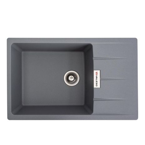 Гранитная кухонная мойка VALESO ROMA 7850 матовая Серый металлик