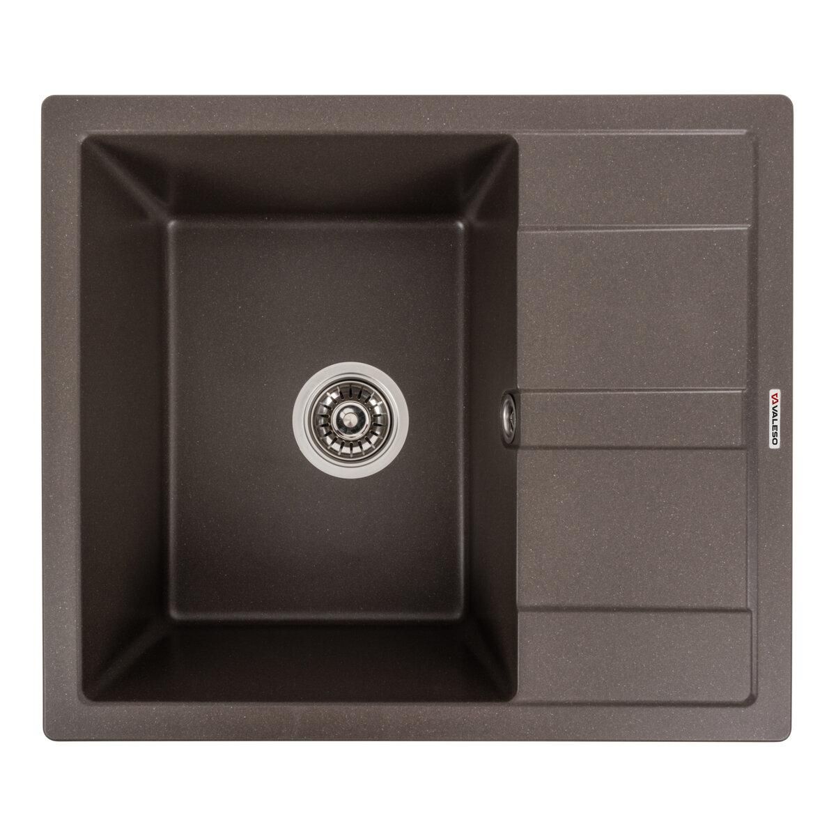 Темная гранитная кухонная мойка VALESO 5851 ARIA Темная гранитная кухонная мойка VALESO 5851 ARIA