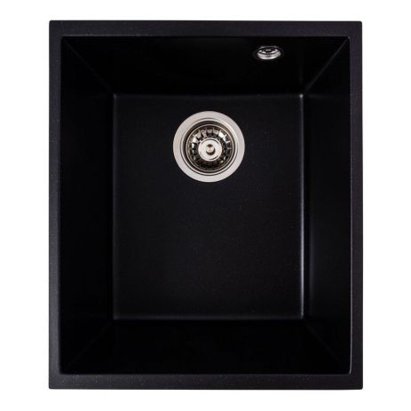 Гранитная мойка VALESO ROXY 3744 матовая черный металлик