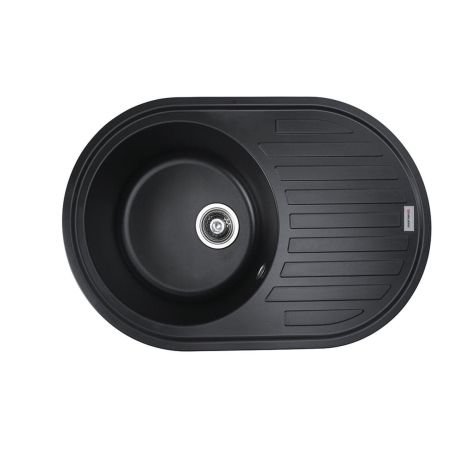 Черная матовая гранитная мойка для кухни VALESO LIRA 7750