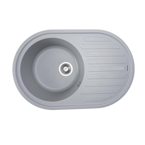 Кухонная гранитная мойка VALESO LIRA 7750 матовая Серый металлик Кухонная гранитная мойка VALESO LIRA 7750 матовая Серый металлик