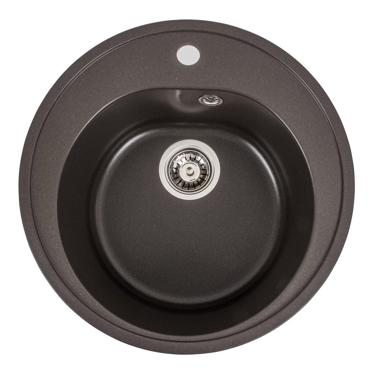 Матовая гранитная мойка для кухни VALESO LUNA 510 Темная Скала Матовая гранитная мойка для кухни VALESO LUNA 510 Темная Скала