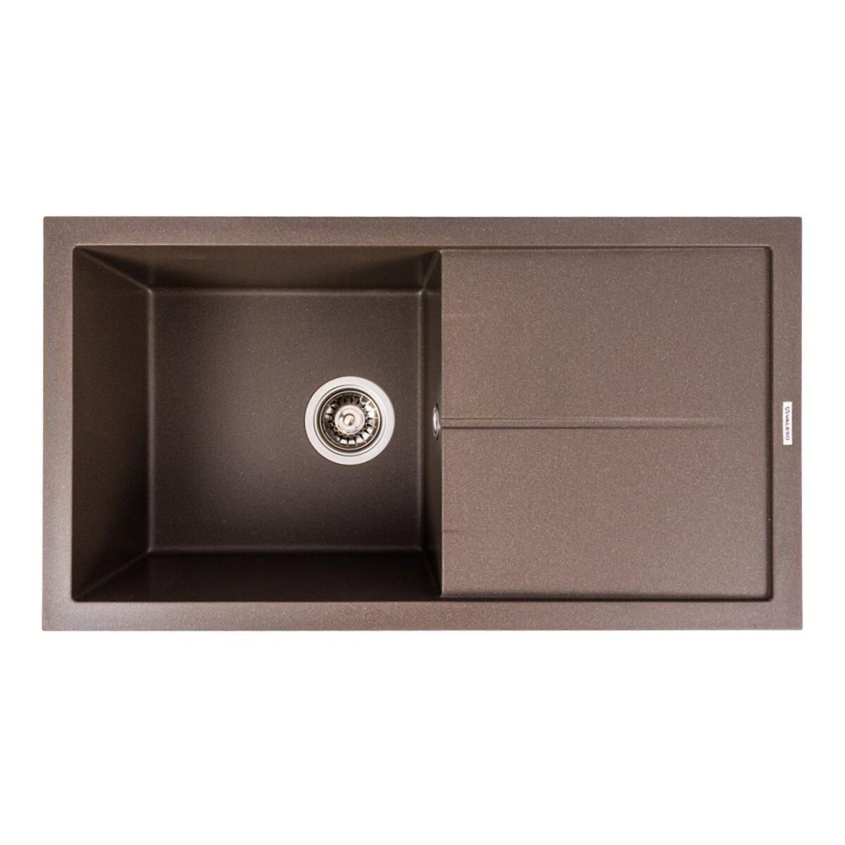 Кухонная гранитная мойка VALESO SOLID 7843, матовая Темная Скала Кухонная гранитная мойка VALESO SOLID 7843, матовая Темная Скала
