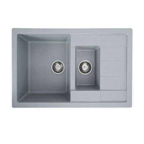 Кухонная гранитная мойка VALESO TOSKANA 7850W матовая Серый металлик Кухонная гранитная мойка VALESO TOSKANA 7850W матовая Серый металлик