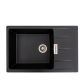 Кухонная гранитная мойка VALESO ROMA 7850 матовая черный металлик