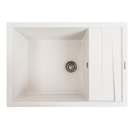 Кухонная гранитная мойка VALESO CASCADA 7050 матовая (Белый в точку)