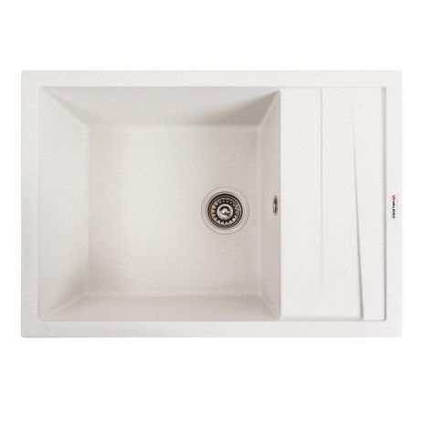 Кухонная гранитная мойка VALESO CASCADA 7050 матовая (Белый в точку)