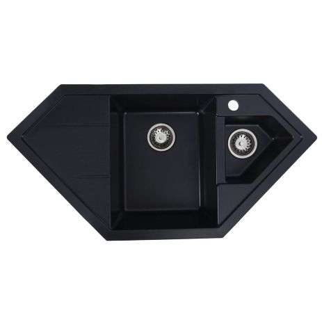 Черная матовая гранитная мойка для кухни VALESO Pandora 9950