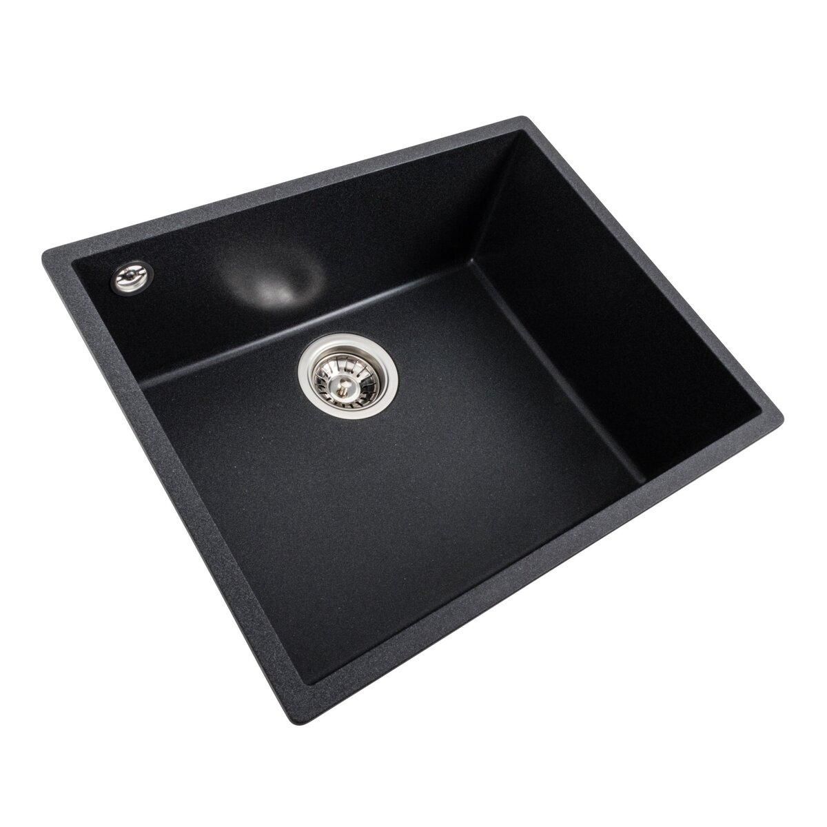 Кухонная мойка из гранита VALESO OASIS 5444 матовая Карбон Кухонная мойка из гранита VALESO OASIS 5444 матовая Карбон