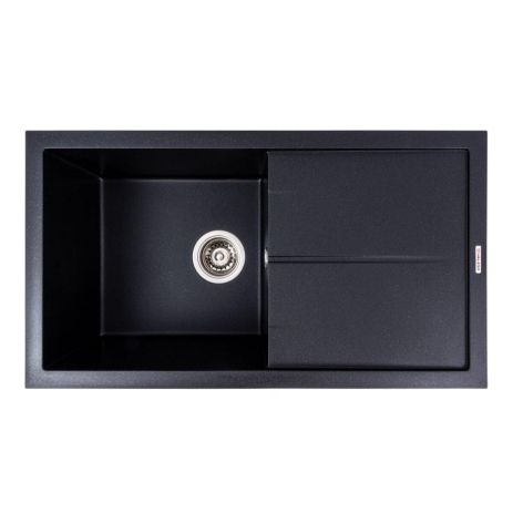 Гранитная кухонная мойка VALESO SOLID 7843 матовая Черный металлик Гранитная кухонная мойка VALESO SOLID 7843 матовая Черный металлик