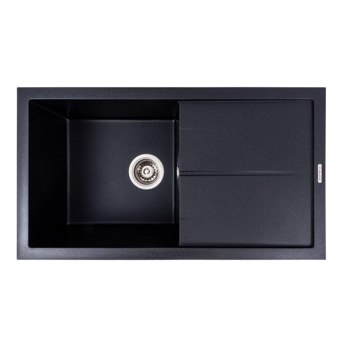 Гранитная кухонная мойка VALESO SOLID 7843 матовая Черный металлик Гранитная кухонная мойка VALESO SOLID 7843 матовая Черный металлик