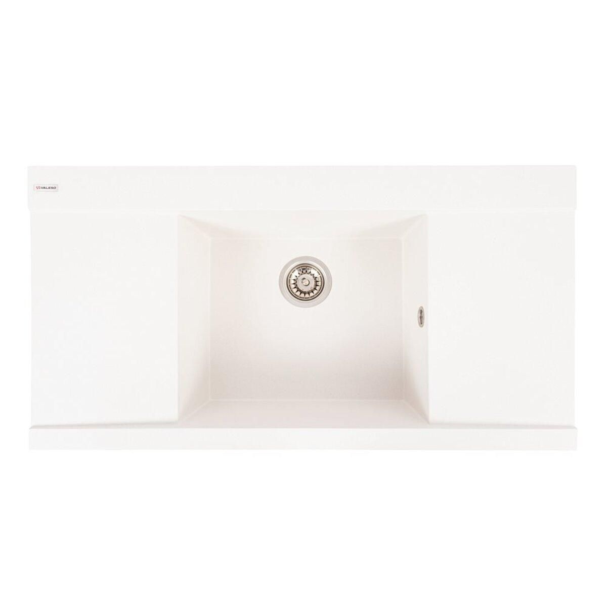 Матовая белоснежная гранитная мойка для кухни VALESO ATLAS 9651 Матовая белоснежная гранитная мойка для кухни VALESO ATLAS 9651