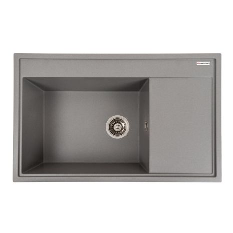 Гранитная мойка для кухни VALESO AZURIT 7950, матовая, Серый Мусон Гранитная мойка для кухни VALESO AZURIT 7950, матовая, Серый Мусон