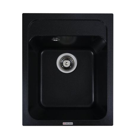 Кухонная гранитная мойка VALESO KORRADO 4050 матовая Черный металлик
