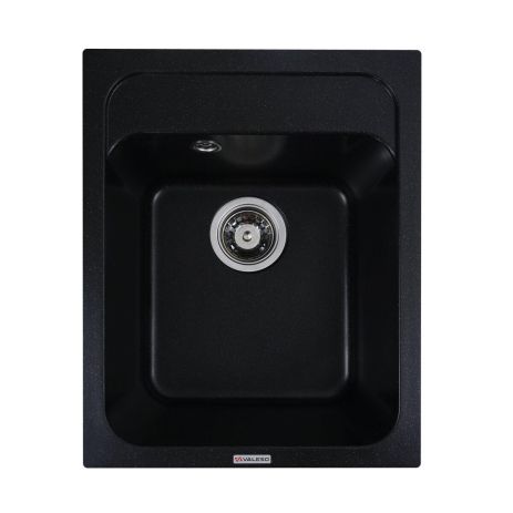 Кухонная гранитная мойка VALESO KORRADO 4050 матовая Черный металлик