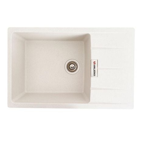Кухонная гранитная мойка VALESO 7850 ROMA, матовая (белый в точку)