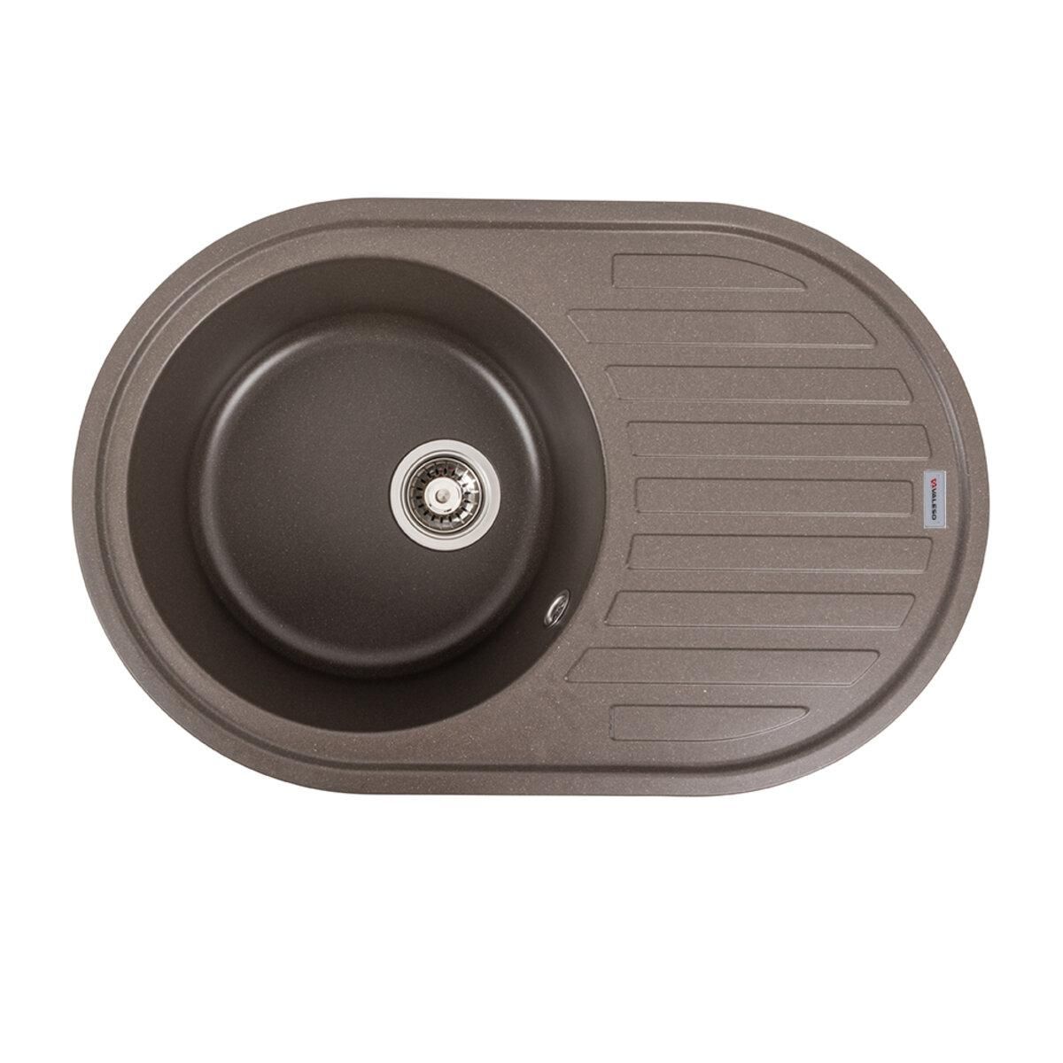 Гранитная кухонная мойка VALESO 7750 LIRA матовая Темная Скала Гранитная кухонная мойка VALESO 7750 LIRA матовая Темная Скала