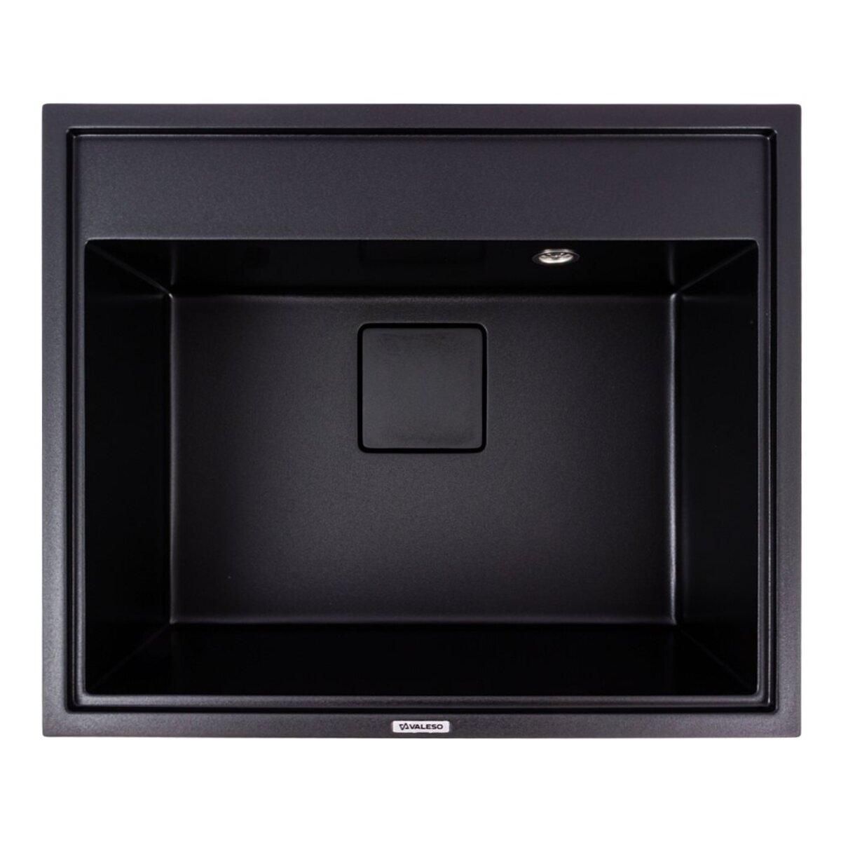 Черная матовая гранитная кухонная мойка VALESO SHERLIT 6050 Черная матовая гранитная кухонная мойка VALESO SHERLIT 6050