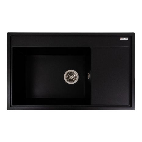 Кухонная гранитная мойка VALESO AZURIT 7950, матовая, цвет черный металлик